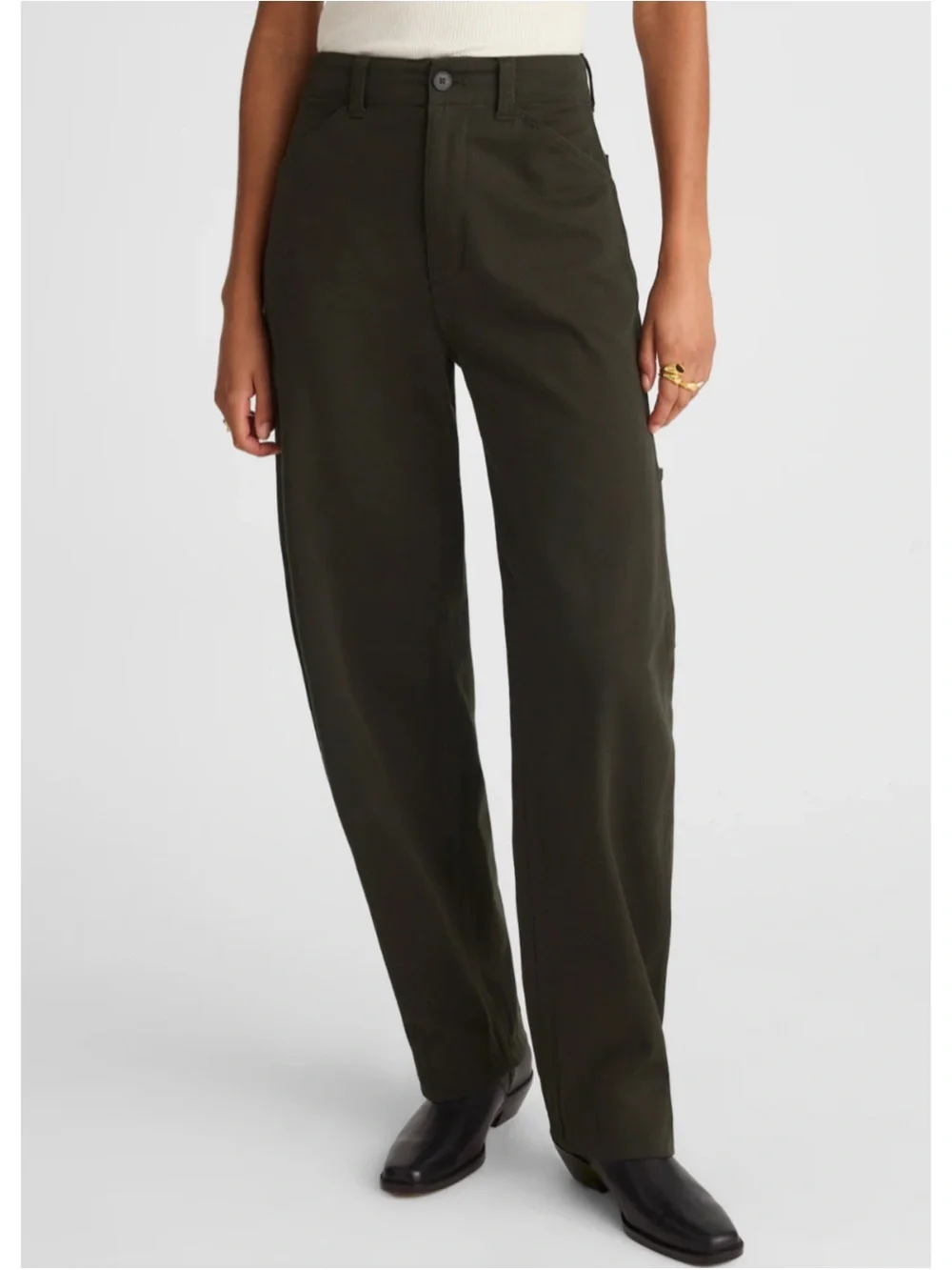MADEWELL | NWT The Balloon Barrel Leg Pant in Midnight Olive, Size 25